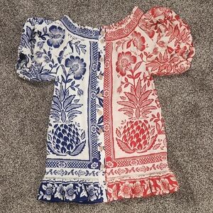 FARM Rio Red and Blue Boho Dress